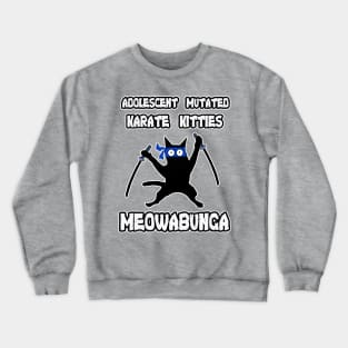 Adolescent Mutated Karate Kitties Blue Crewneck Sweatshirt